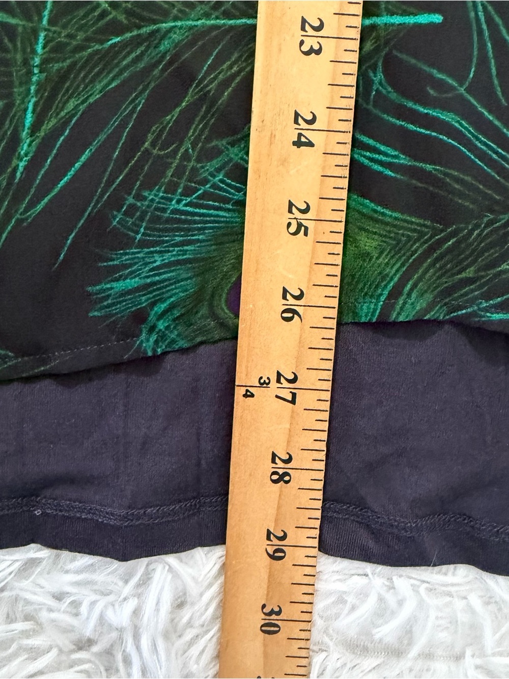 MICHEAL Michael Kors Womens Peacock Print Top Size 3X Navy Green Office Casual - Picture 5 of 7
